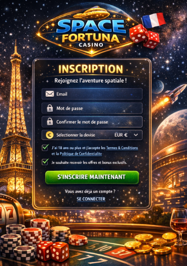 Créer un compte SPACE FORTUNA CASINO