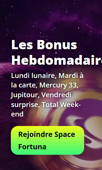 Inscription depuis SPACE FORTUNA CASINO